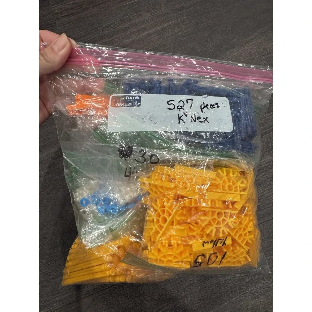 527 K'NEX RODS CONNECTORS Mixed Bulk Lot Replacement Parts KNEX Organized